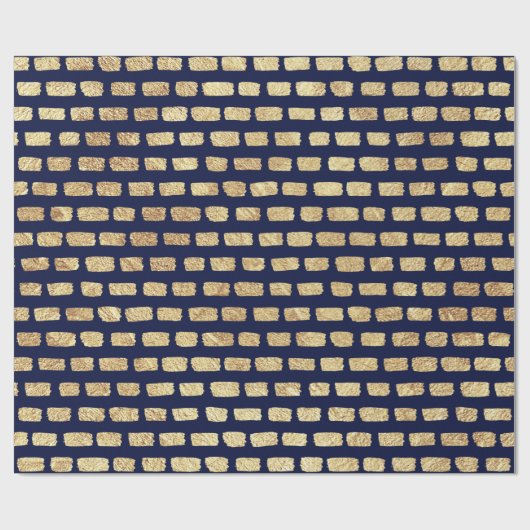 Faux goud patroon en donkerblauw cadeaupapier (Vlak)