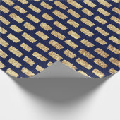 Faux goud patroon en donkerblauw cadeaupapier (Hoek)