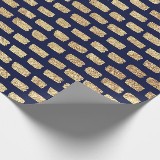 Faux goud patroon en donkerblauw cadeaupapier (Hoek)