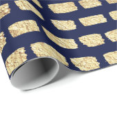 Faux goud patroon en donkerblauw cadeaupapier (Rol Hoek)