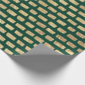 Faux goud patroon en donkergroen cadeaupapier (Hoek)