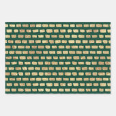 Faux goud patroon en donkergroen inpakpapier vel (Voorkant 2)