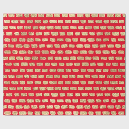 Faux goud patroon en rood cadeaupapier (Vlak)