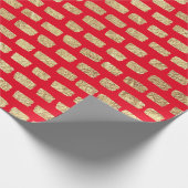 Faux goud patroon en rood cadeaupapier (Hoek)