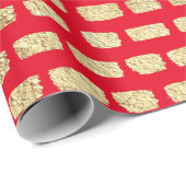 Faux goud patroon en rood cadeaupapier (Rol Hoek)