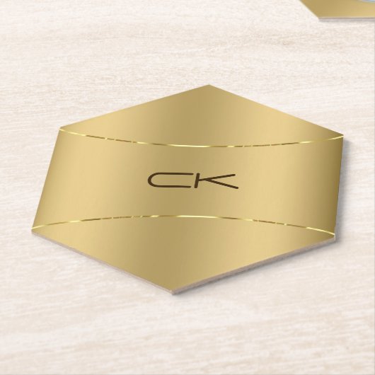 Faux goud Roestvrij staal Kartonnen Onderzetters (Schuin)