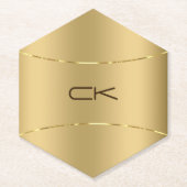 Faux goud Roestvrij staal Kartonnen Onderzetters (Voorkant)