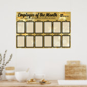 Faux goud-sparkle werknemer van de maand foto poster (Keuken)