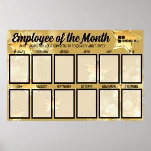 Faux goud-sparkle werknemer van de maand foto poster