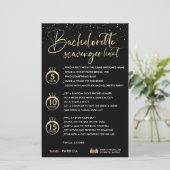 Faux Goud Zwart Bachelorette Scavenger Hunt Spel (Staand voorkant)