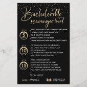 Faux Goud Zwart Bachelorette Scavenger Hunt Spel (Voorkant)