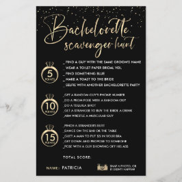 Faux Goud Zwart Bachelorette Scavenger Hunt Spel