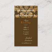 Faux goudbaroque damask chocolade visitekaartje (Achterkant)