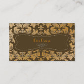 Faux goudbaroque damask chocolade visitekaartje (Voorkant)