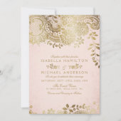 Faux goudbruine elegante bruiloft kaart (Voorkant)