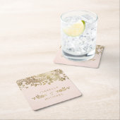 Faux goudbruine elegante  bruiloft kartonnen onderzetters (Insitu)