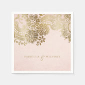 Faux goudbruine elegante  bruiloft servetten (Voorkant)