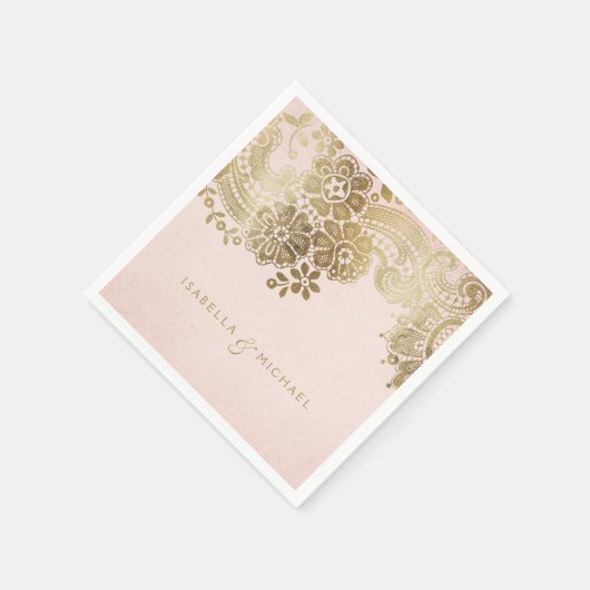 Faux goudbruine elegante  bruiloft servetten (Hoek)