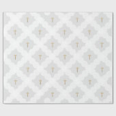 Faux gouddwarswit cirkelvormig patroon grijs cadeaupapier (Vlak)