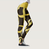 Faux gouden abstract letter L glam glanzend patroo Leggings (Rechts)