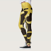 Faux gouden abstract letter L glam glanzend patroo Leggings (Links)