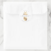 Faux gouden ananas DIY achtergrond Ronde Sticker (Tas)