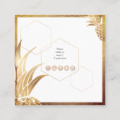 FAUX GOUDEN ANANAS VIERKANTE VISITEKAARTJE (Achterkant)