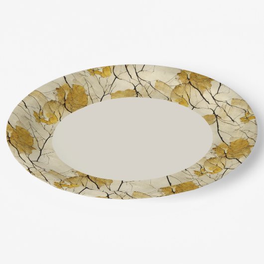 Faux gouden blad rand papieren bordje (Gekanteld)