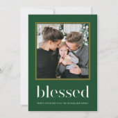 Faux gouden bladeren gezegend met foto groene vaka kaart (Voorkant)