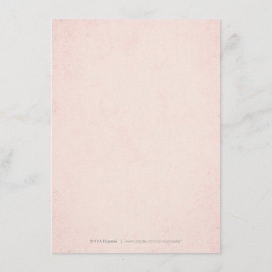 Faux gouden blush elegante kant bruiloft details k informatiekaartje (Achterkant)