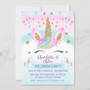 Faux gouden eenhoorn regenboog gezamenlijke verjaa kaart