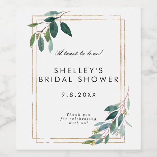 Faux gouden en groene vrijgezellenfeesten fles wijn etiket (Enkel label)