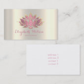 Faux gouden en roze lotusbloem visitekaartje (Voorkant / Achterkant)
