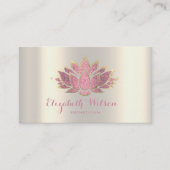 Faux gouden en roze lotusbloem visitekaartje (Voorkant)