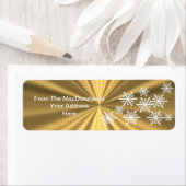 Faux gouden en witte sneeuwvlokken aangepaste kers etiket (Insitu)