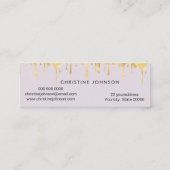 Faux gouden folie bij en honing op lavendel mini visitekaartje (Achterkant)