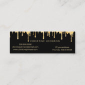 Faux gouden folie bij en honing op zwarte achtergr mini visitekaartje (Achterkant)