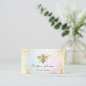 FAUX gouden folie bij logo op pastelkleuren Visitekaartje (Staand voorkant)