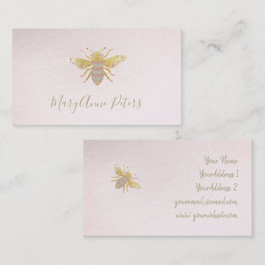 Faux gouden folie bij logo visitekaartje (Voorkant / Achterkant)