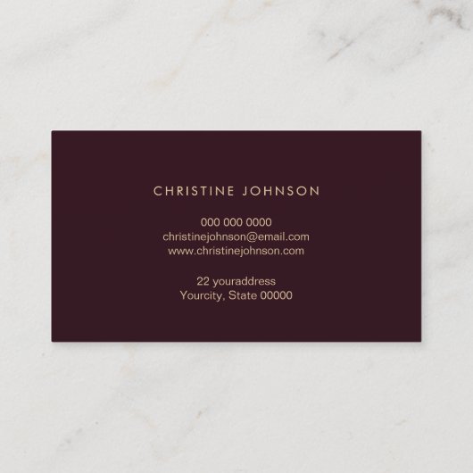 Faux gouden folie bij op Bourgogne Visitekaartje (Achterkant)