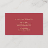 Faux gouden folie bij op rood visitekaartje (Achterkant)