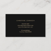 Faux gouden folie bij op zwart visitekaartje (Achterkant)