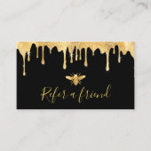 Faux gouden folie bij op zwarte verwijzingskaart visitekaartje (Voorkant)