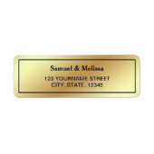 Faux Gouden Folie Blauw Bruiloft Etiket (Voorkant)