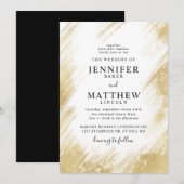 Faux Gouden Folie Borstel Slag Bruiloft Kaart (Voorkant / Achterkant)