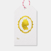 Faux Gouden Folie Cameo Prinses Cadeaulabel (Voorkant)
