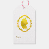 Faux Gouden Folie Cameo Prinses Cadeaulabel (Achterkant)