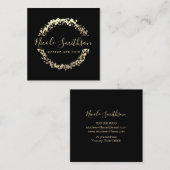 FAUX gouden folie cirkel Vierkante Visitekaartje (Voorkant / Achterkant)