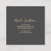 FAUX gouden folie cirkel Vierkante Visitekaartje (Achterkant)