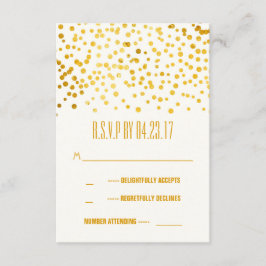 faux gouden folie confetti bruiloft RSVP kaarten Kaartje